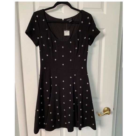 Brand New Club Monaco Black Beaded Dress